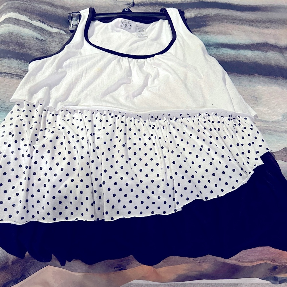 Black-and-white layered tunic top
